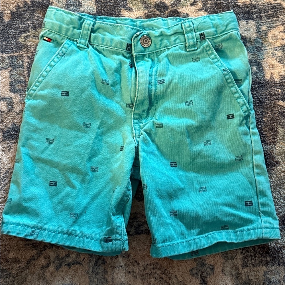 Tommy Hilfiger torquoise blue Cotton Shorts w pockets, snap and zipper. Size 3T